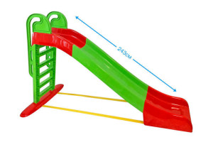 Гірка велика для катання дітей (зелена з червоними вставками) 243 см 014550/1 DOLONI