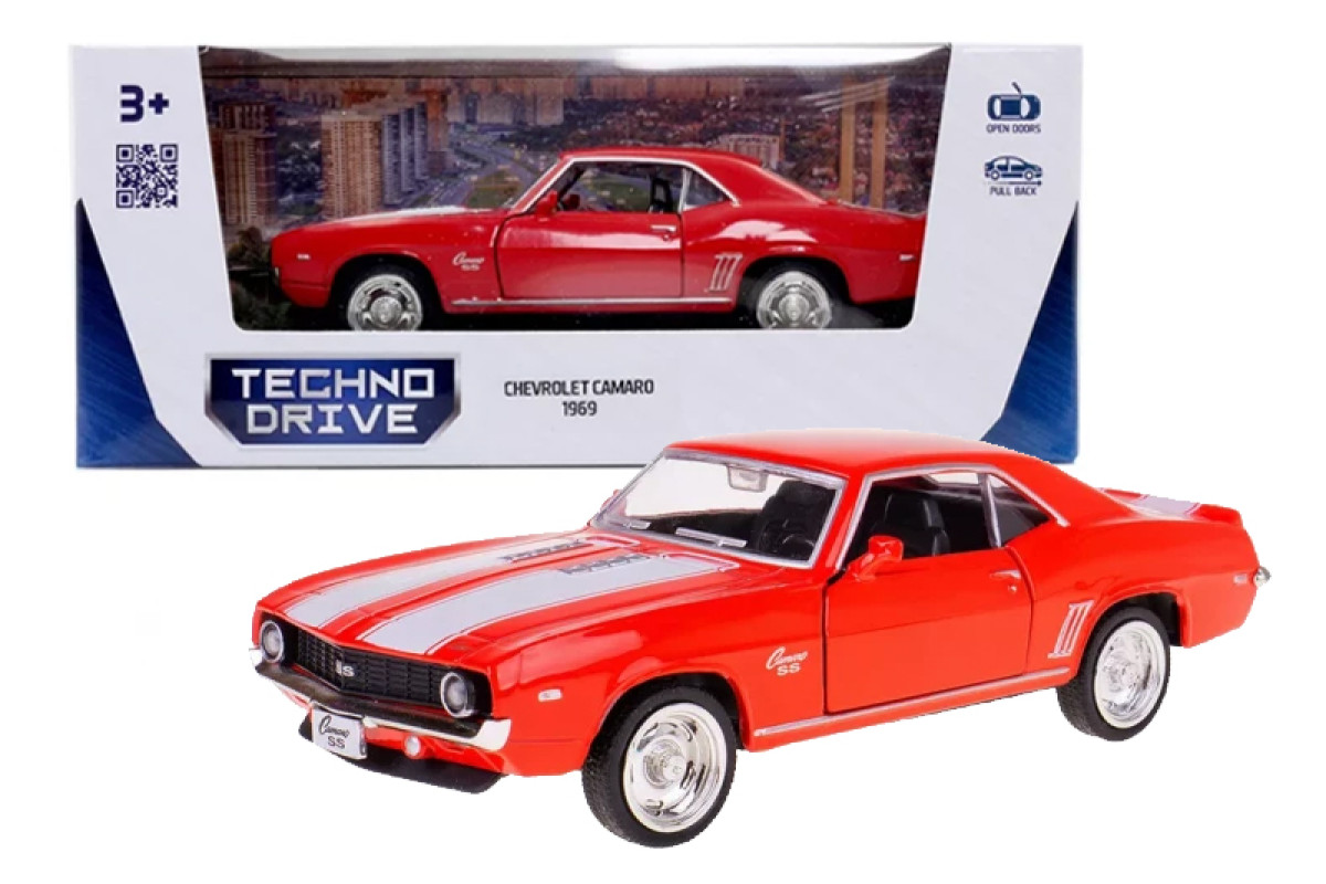 Автомодель - CHEVROLET CAMARO 1969 (червоний) 250336U TechnoDrive