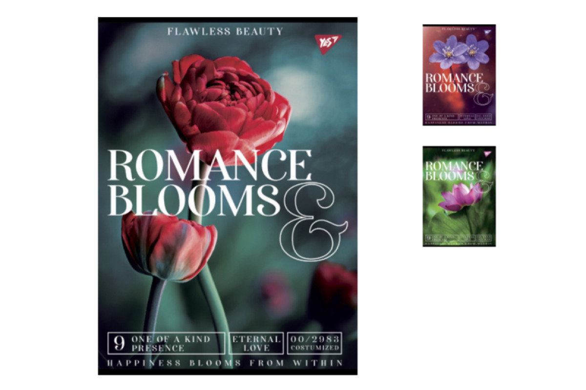 Зошит для записів YES А4 48 арк. Romance blooms клітинка