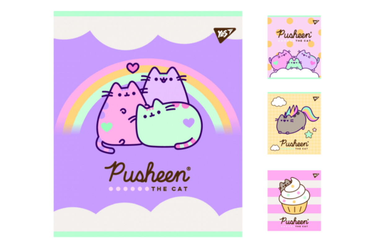 Зошит YES "Pusheen" 18 аркушів лінія Преміум 10 шт.