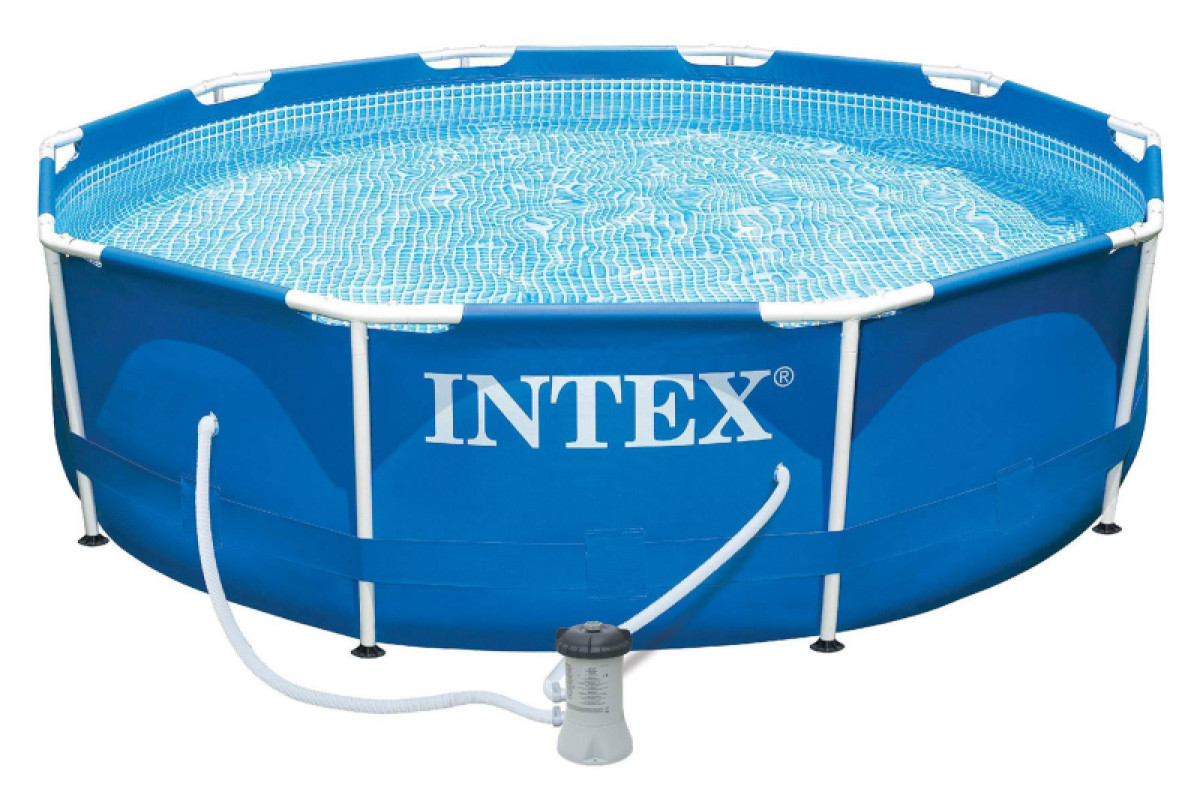 Басейн каркасний INTEX Metal Frame Pool круглий (6 + років) з фільтром-насосом, в кор. 28202, р. 305 * 76 см.