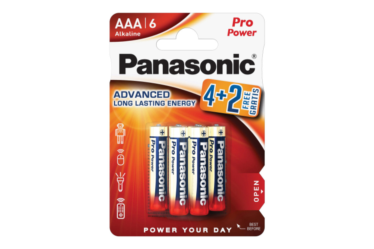 Батарейки Alkaline Pro Power Panasonic C6 LR03 6шт.