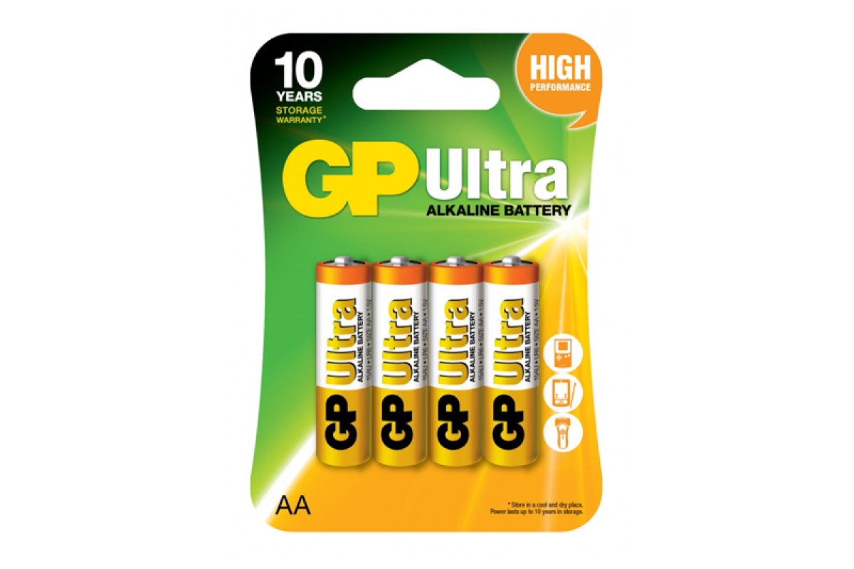 Батарейки GP 15AU LR06 Ultra Alkaline C4 4шт.