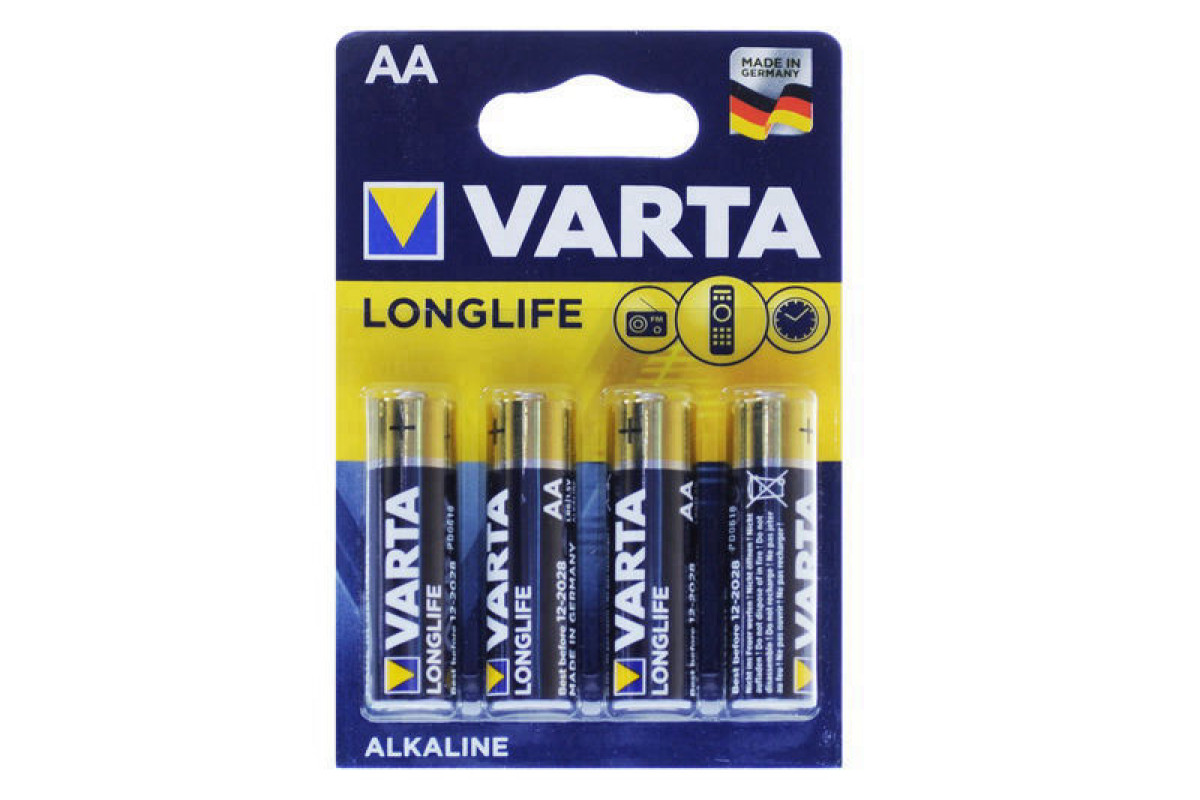 Батарейки Varta R-6 LONG LIFE alkalin 4 шт блістер