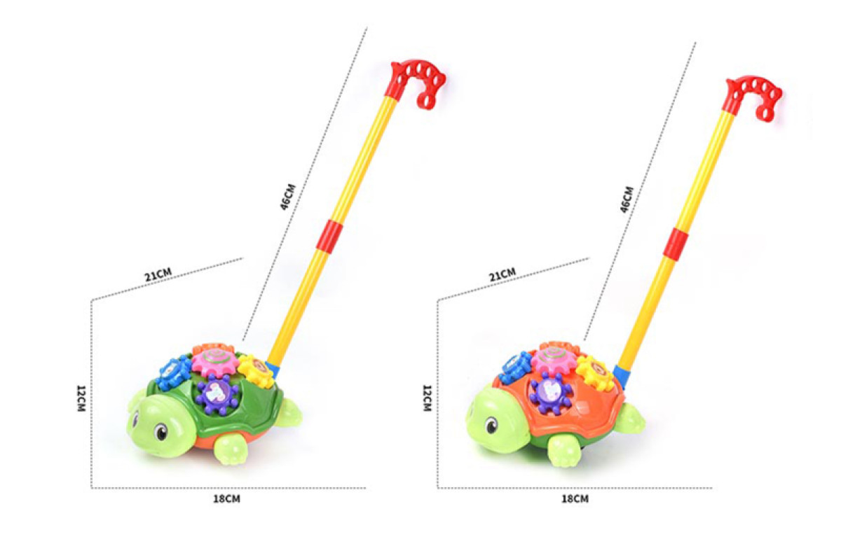 Каталка черепаха 368 з ручкою 2 кольори, кульок 21*12*18