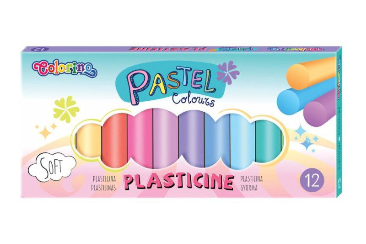 Пластилін 12 кольорів PASTEL COLORINO