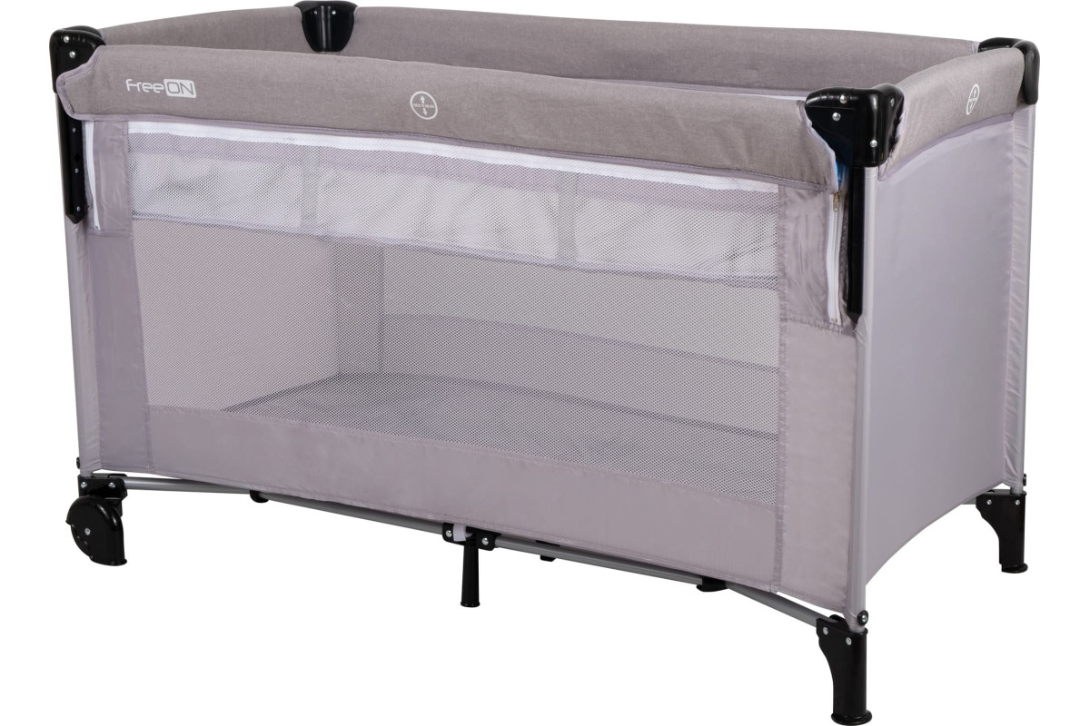 Ліжко-манеж дитяче FreeON Bedside з другим ярусом Grey