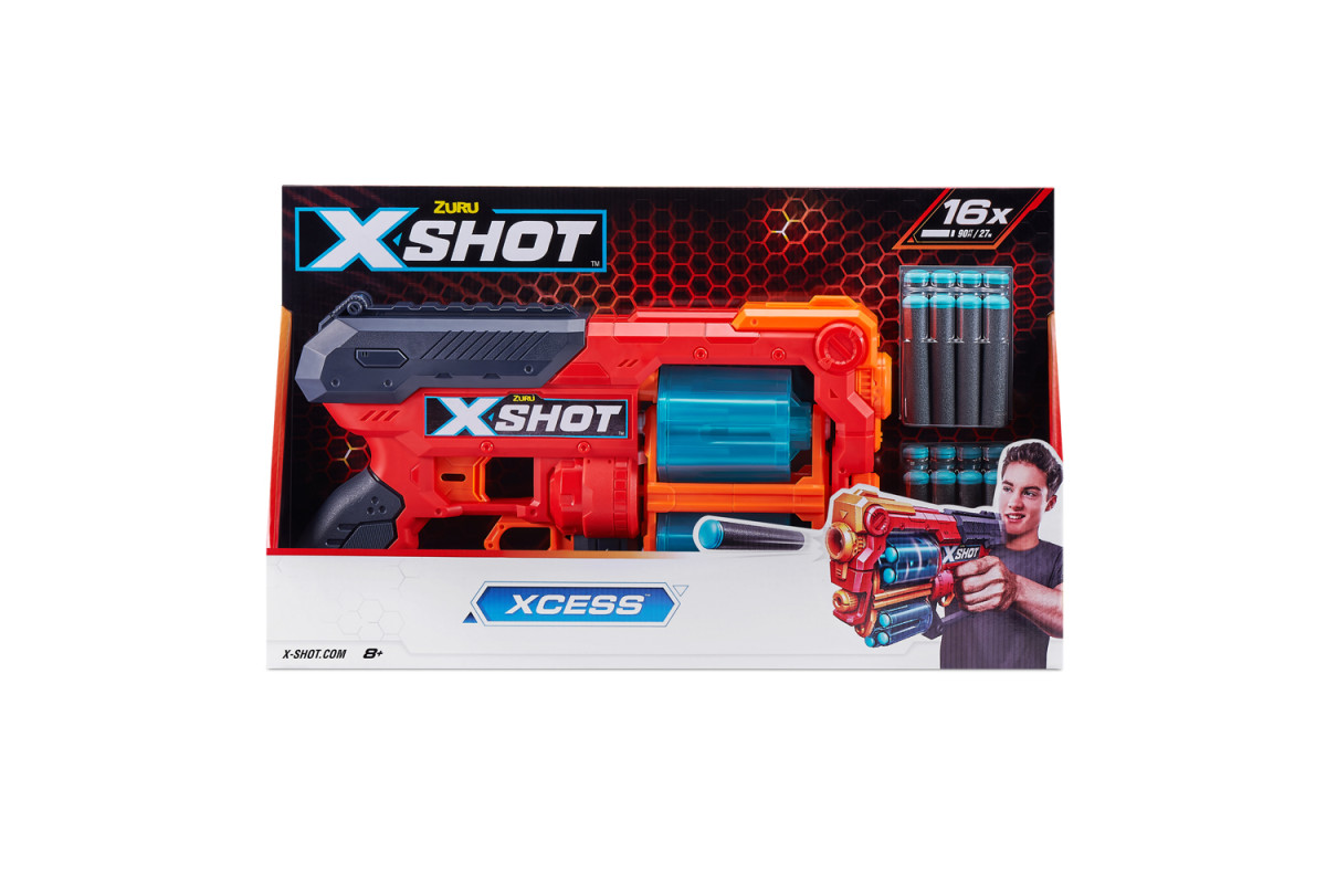 X-Shot Red Швидкострільний бластер Excel Xcess TK-12 (16 патронів)