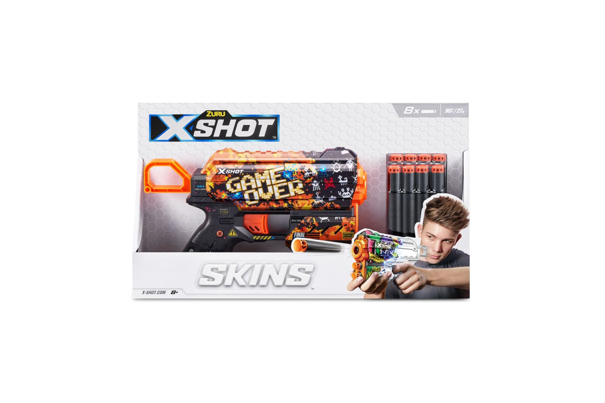 X-Shot Швидкострільний бластер Skins Flux Game Over (8 патронів)