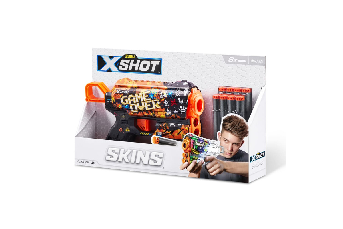 X-Shot Швидкострільний бластер Skins Flux Game Over (8 патронів)