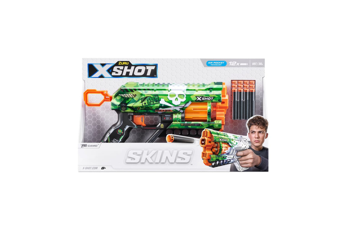 X-Shot Швидкострільний бластер Skins Griefer Camo (12 патронів)