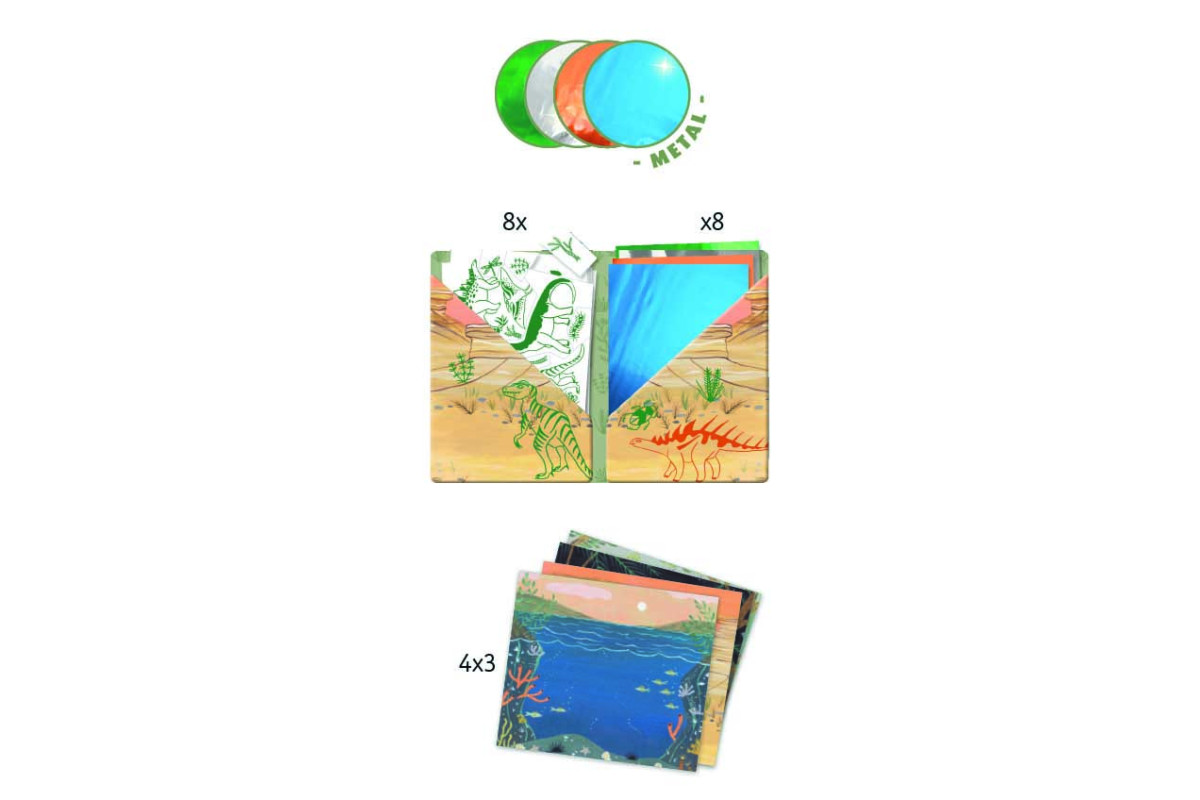 Djeco Художні патчі металізовані "Динозаври"
