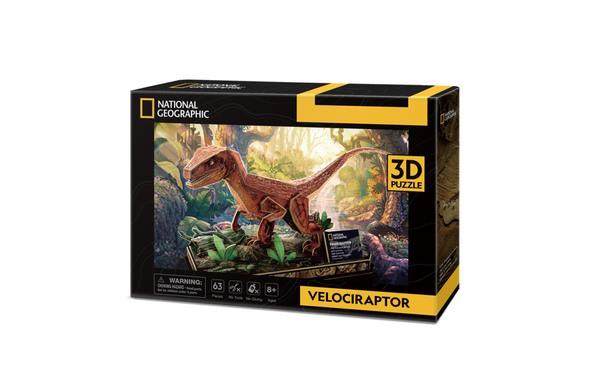 Cubic Fun Тривимірна головоломка-конструктор National Geographic Dino "Велоцираптор"