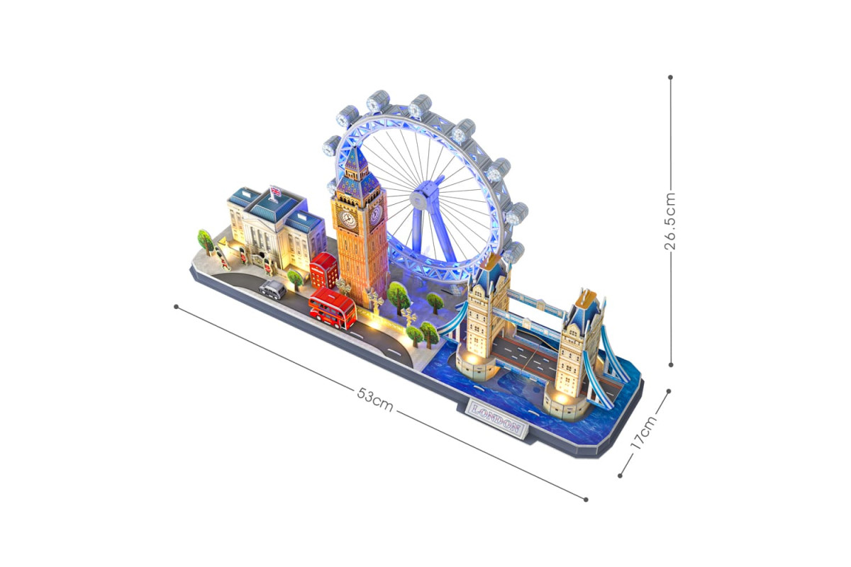 CubicFun Тривимірна головоломка-конструктор CITY LINE з LED підсвіткою "Лондон", L532h