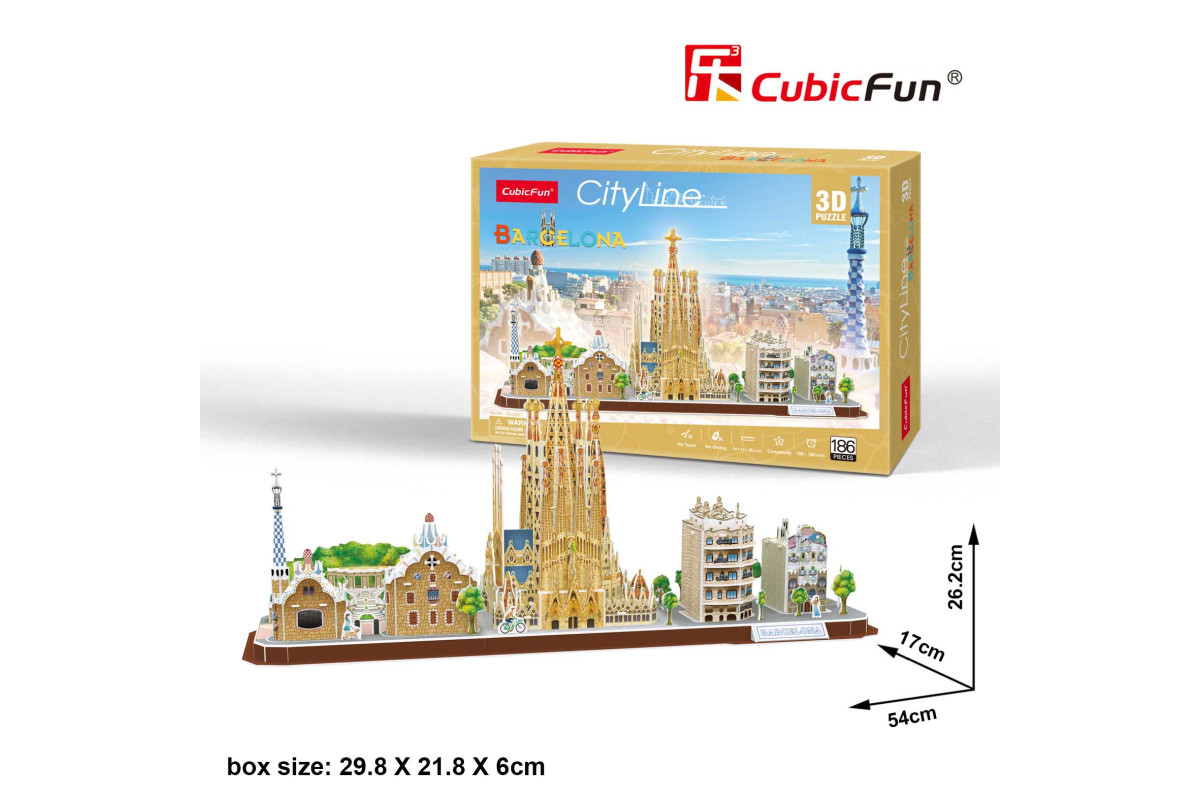 Cubic Fun Тривимірна головоломка-конструктор CITY LINE "BARCELONA"