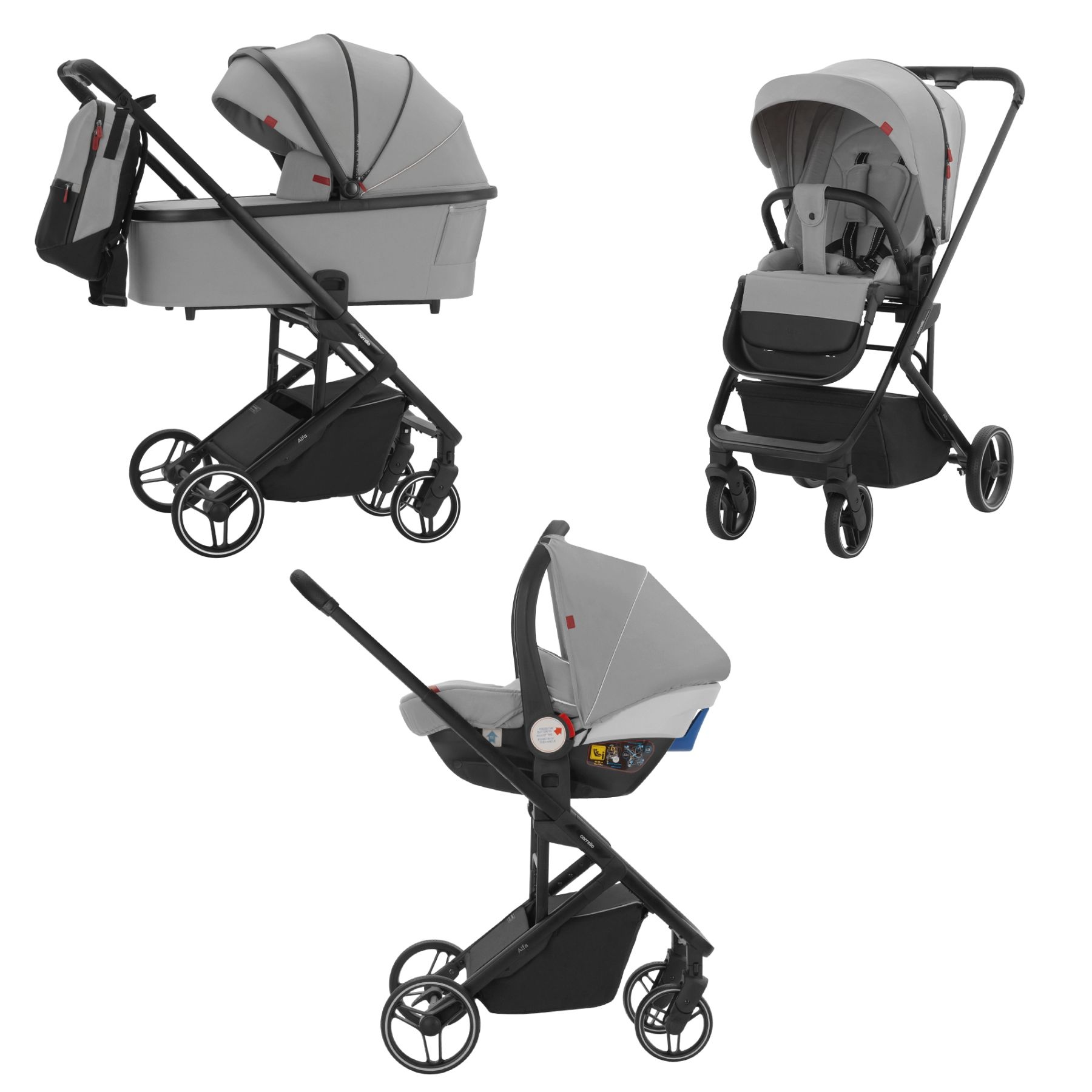 Коляска універсальна CARRELLO Alfa CRL-6508 (3in1) Cloud Grey