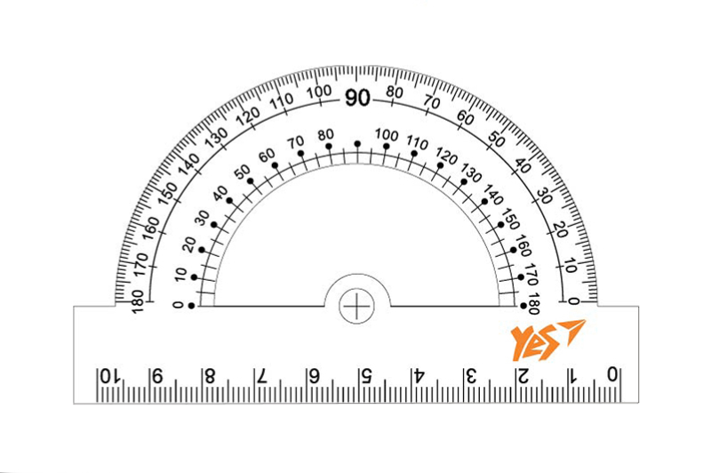 Транспортир YES з лінійкою 10 см 370407