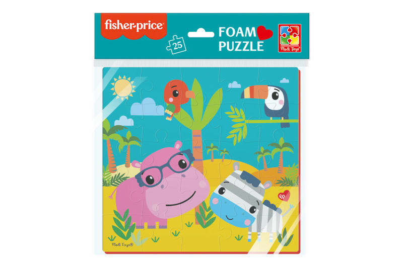 М'які пазли 22х23 'Fisher-Price. Бегемот та зебра' VT1109-04 (англ) VladiToys