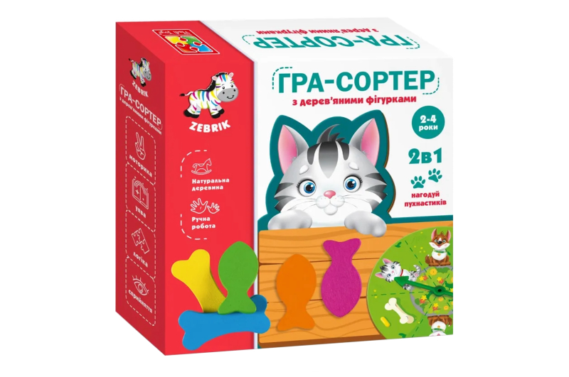 Гра-сортер 'Нагодуй пухнастиків' ZB2002-07 (укр) Vladi Toys