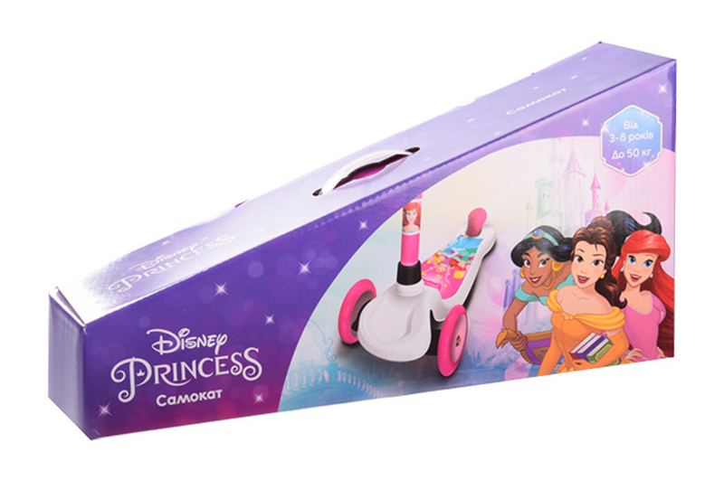 Самокат дитячий 3-х колісний LS2117 Disney Princess, PU світло