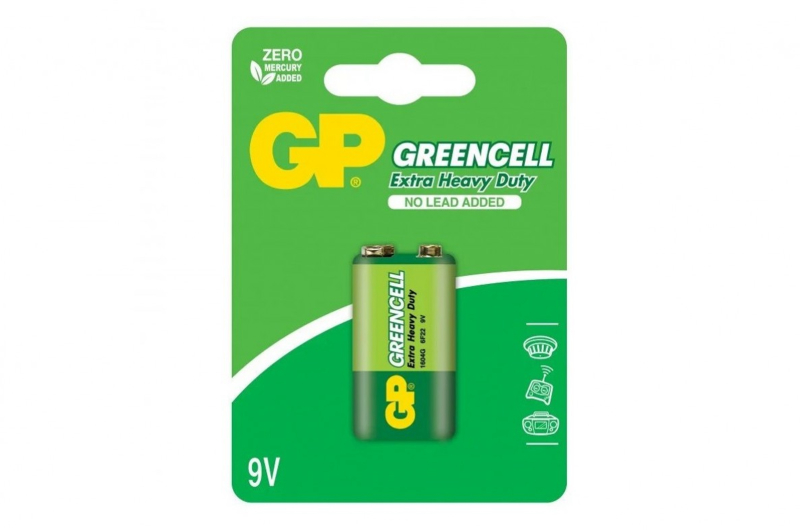 Батарейка GP 6F22 1604 Greencell C1 Крона 1шт.