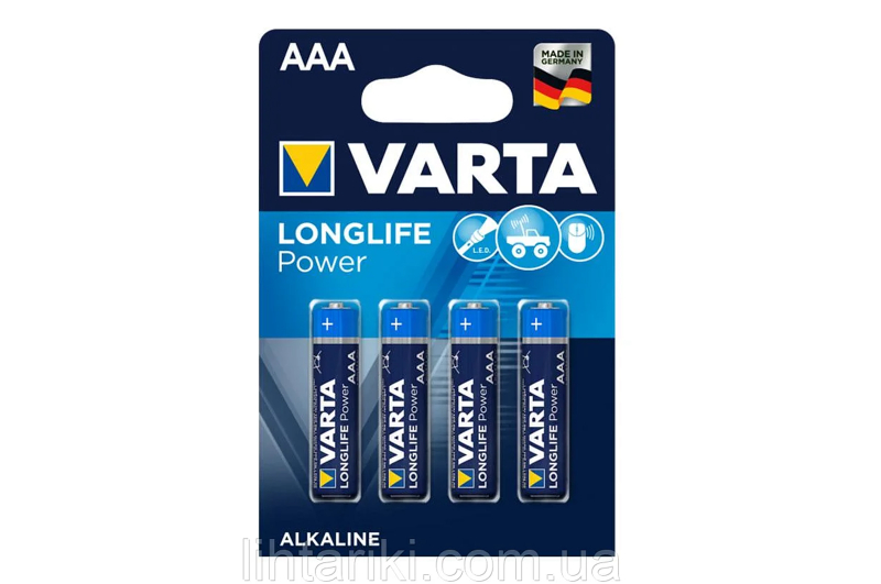 Батарейки Varta LR03 High Energy (Longlife Power) alkaline 4 шт.