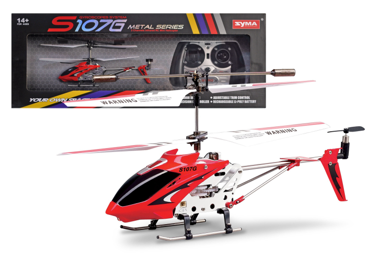 Вертоліт Syma S107G з гіроскопом,метал, світло, 3 кольори USB коробка 48*18,5*9