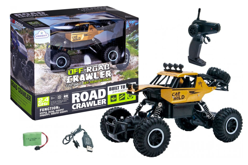 Автомобіль OFF-ROAD CRAWLER на р/к - CAR VS WILD (золотий, акум. 3,6V, метал. корпус, 1:20)