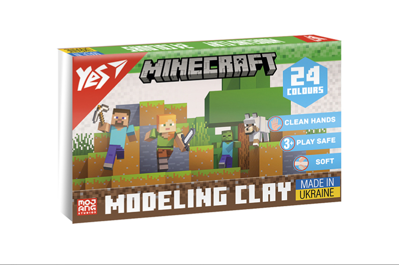 Пластилін Yes Minecraft 24 кольорів 480г 540682