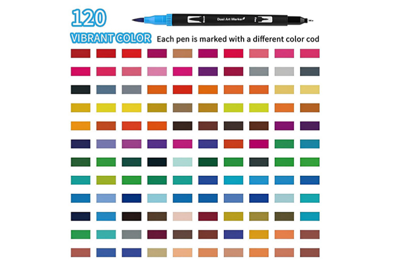 Набір акварельних маркерів Color Pencil 120 кольорів DW-120 чохол