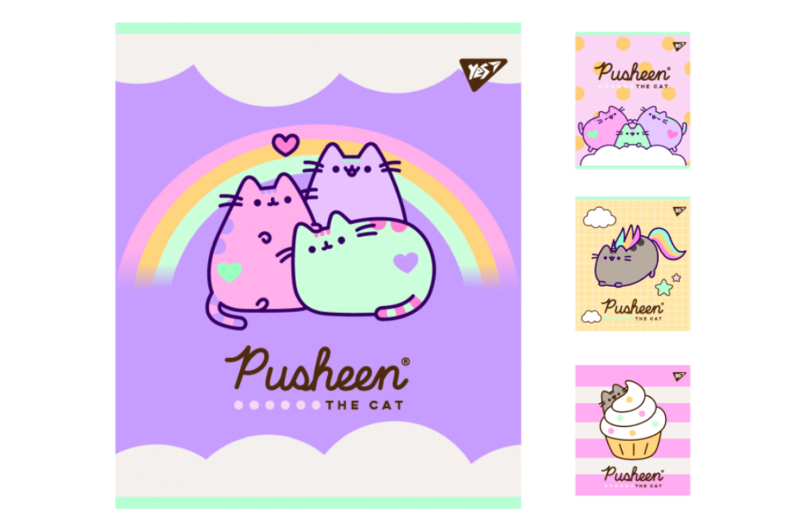 Зошит YES "Pusheen" 12 аркушів клітинка Преміум 10 шт.