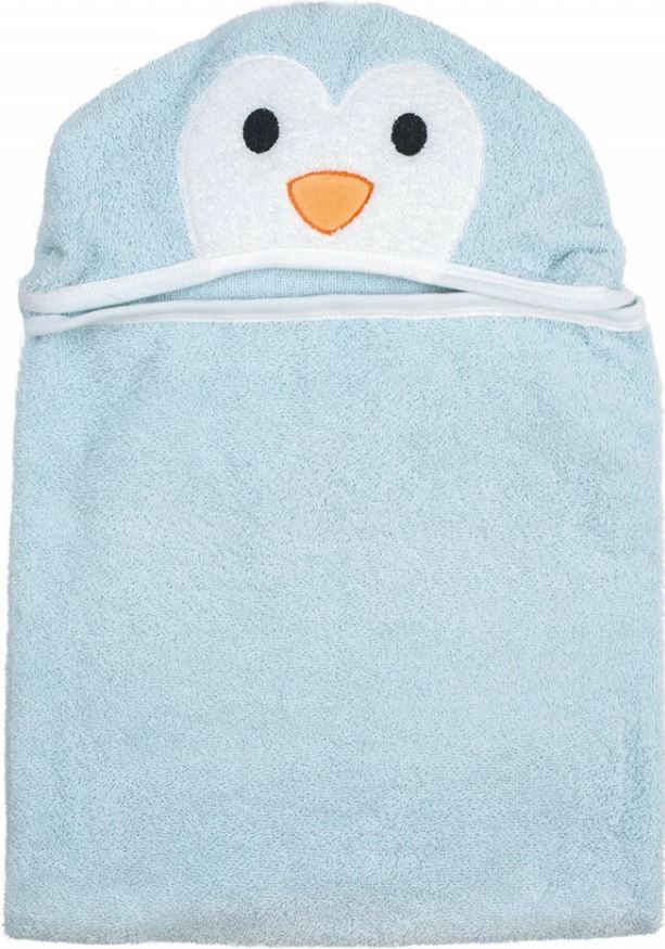 Рушник дитячий з капюшоном і вушками Bubaba by FreeON PENGUIN Light Blue 110х75 см