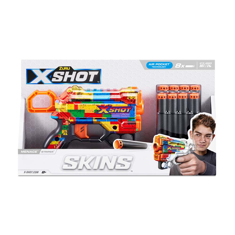 X-Shot Швидкострільний бластер Skins Menace Striper (8 патронів)