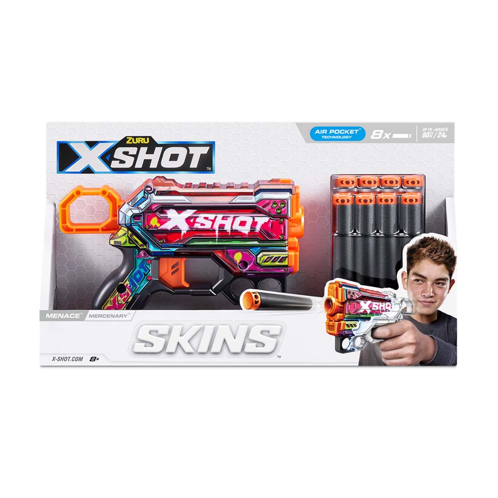 X-Shot Швидкострільний бластер Skins Menace Mercenary (8 патронів)