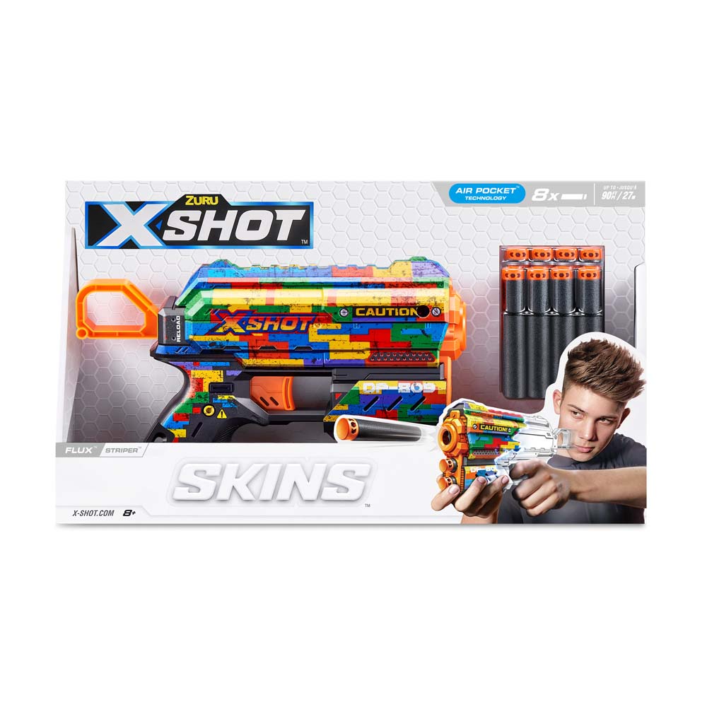 X-Shot Швидкострільний бластер Skins Flux Striper (8 патронів)