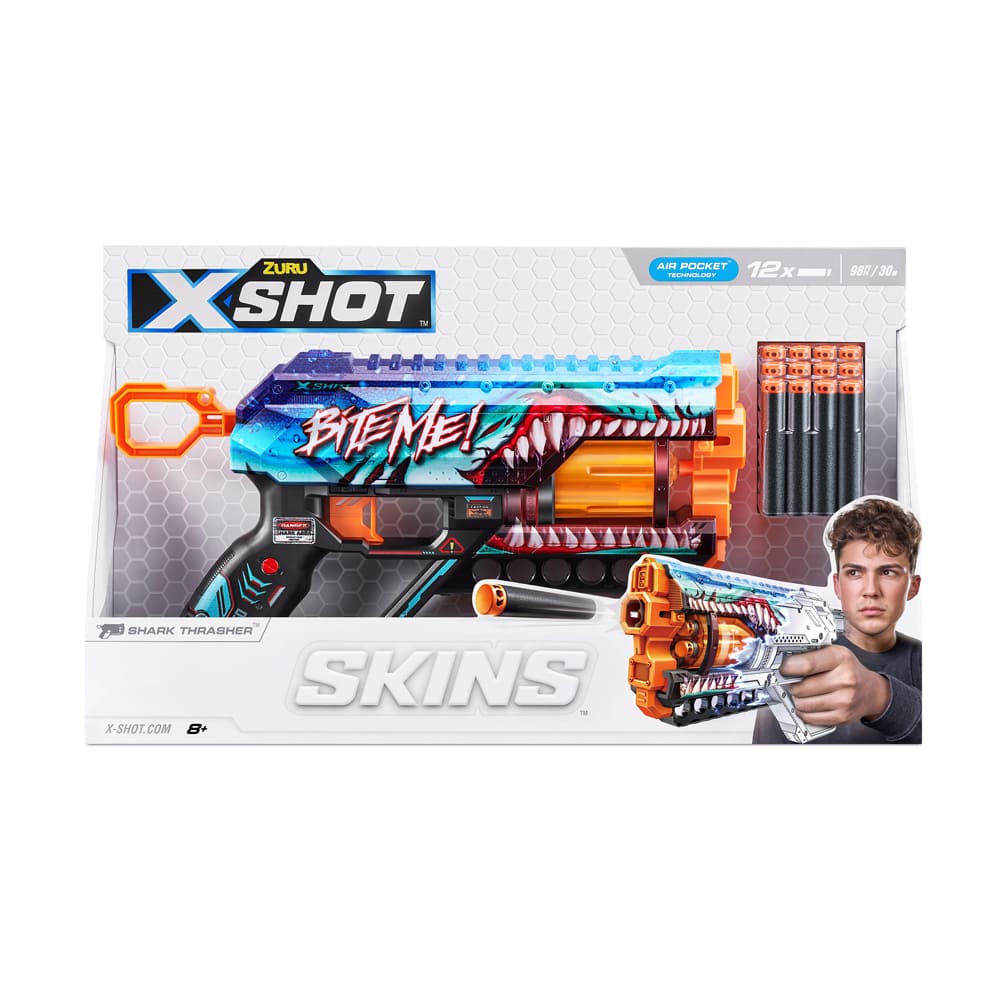 X-Shot Швидкострільний бластер Skins Griefer Shark Thrasher (12 патронів)