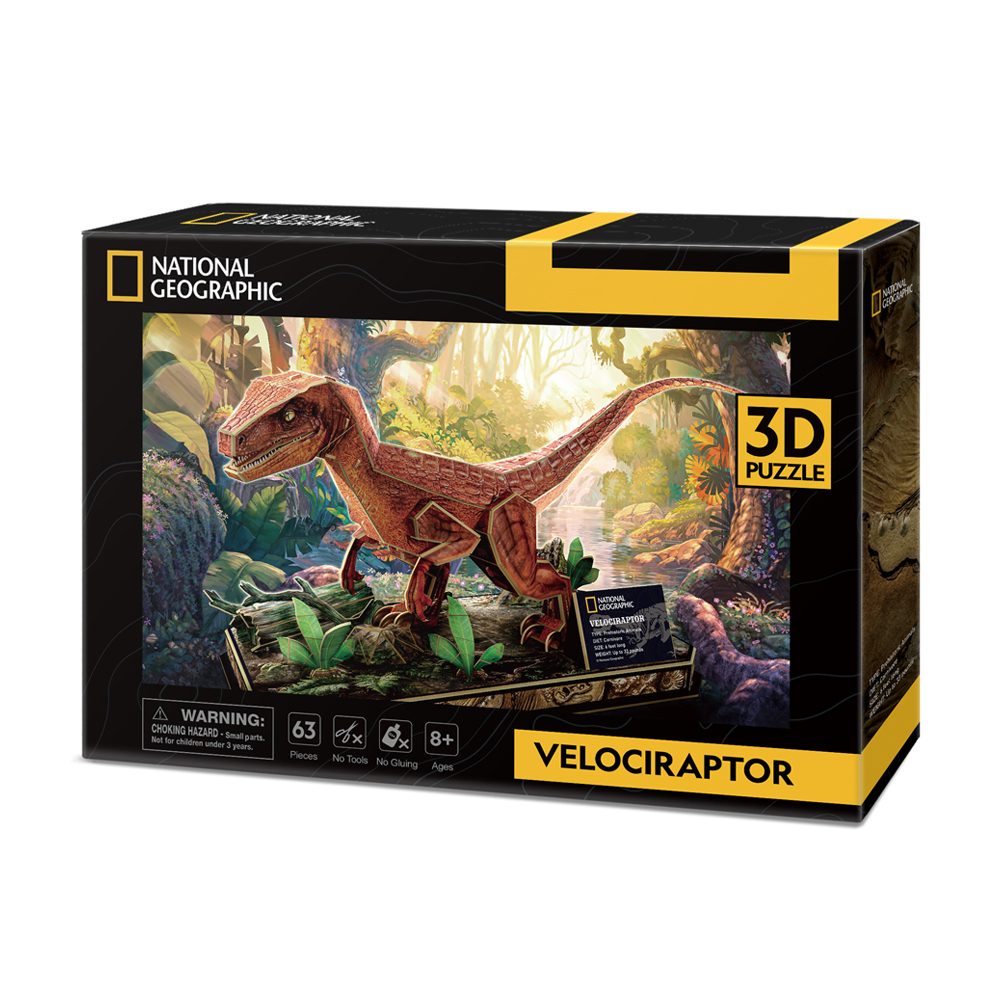 Cubic Fun Тривимірна головоломка-конструктор National Geographic Dino "Велоцираптор"